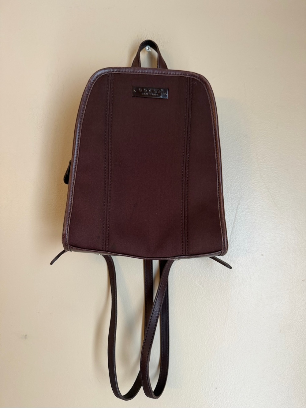 COACH 6215 Vintage Backpack Ziplock Leather Neoprene Jersey  Silver Hang Tag Vtg